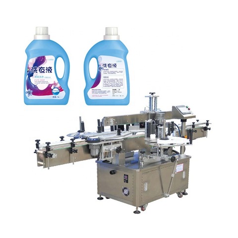 Halvautomatisk firkantet flaskemærkningsmaskine til omvikling af mærkning 